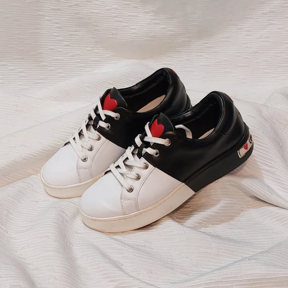 Love Moschino Black and White Sneakers Size 39